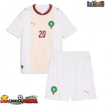 Camisa de Futebol Marrocos Ayoub El Kaabi #20 Equipamento Secundário Infantil Mundo 2026 Manga Curta (+ Calças curtas)
